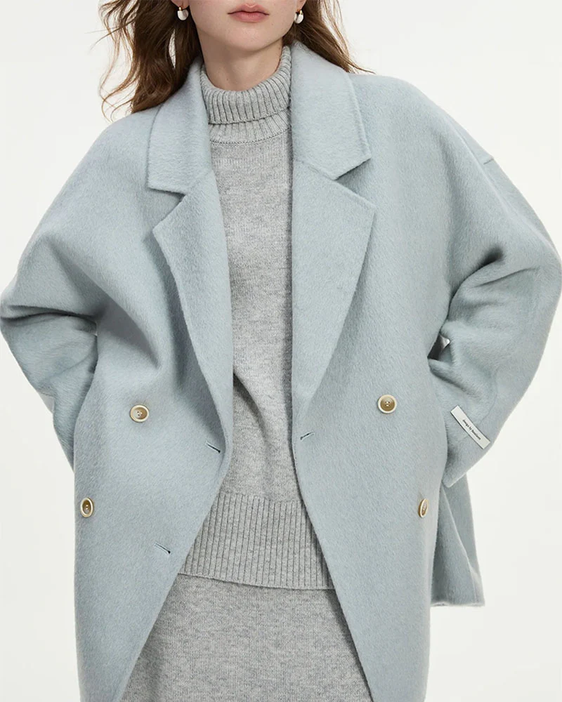 Image of 100% Wool Short Woolen Coat