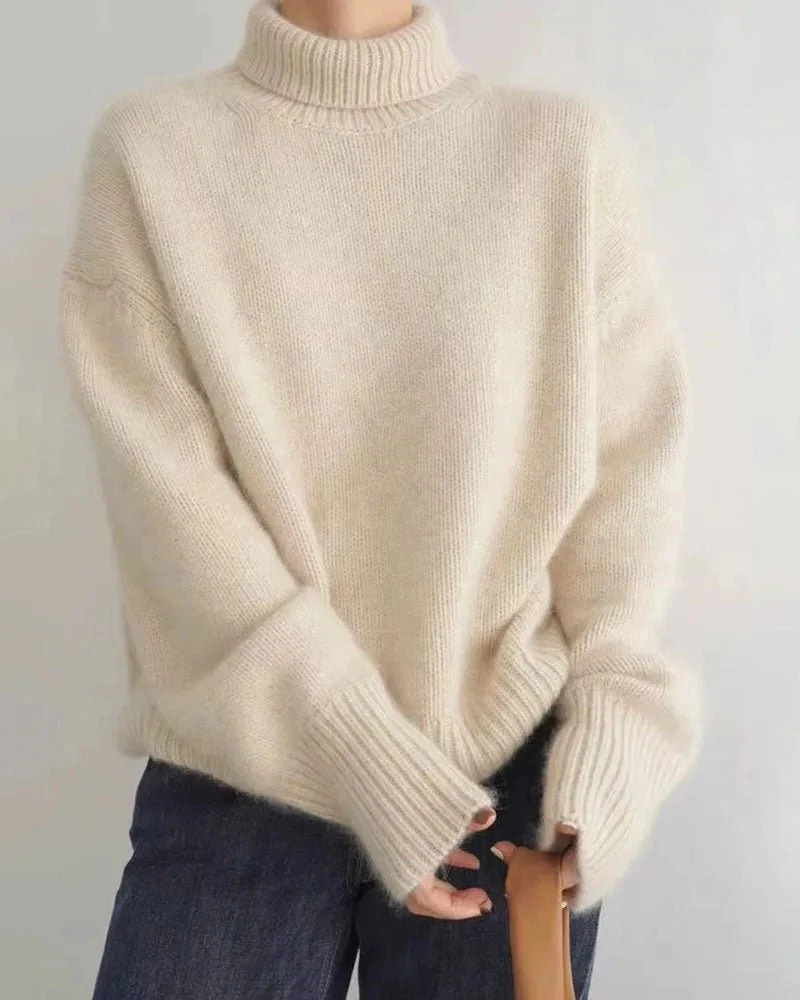 Image of Oversized Turtleneck Cashmere Sweater