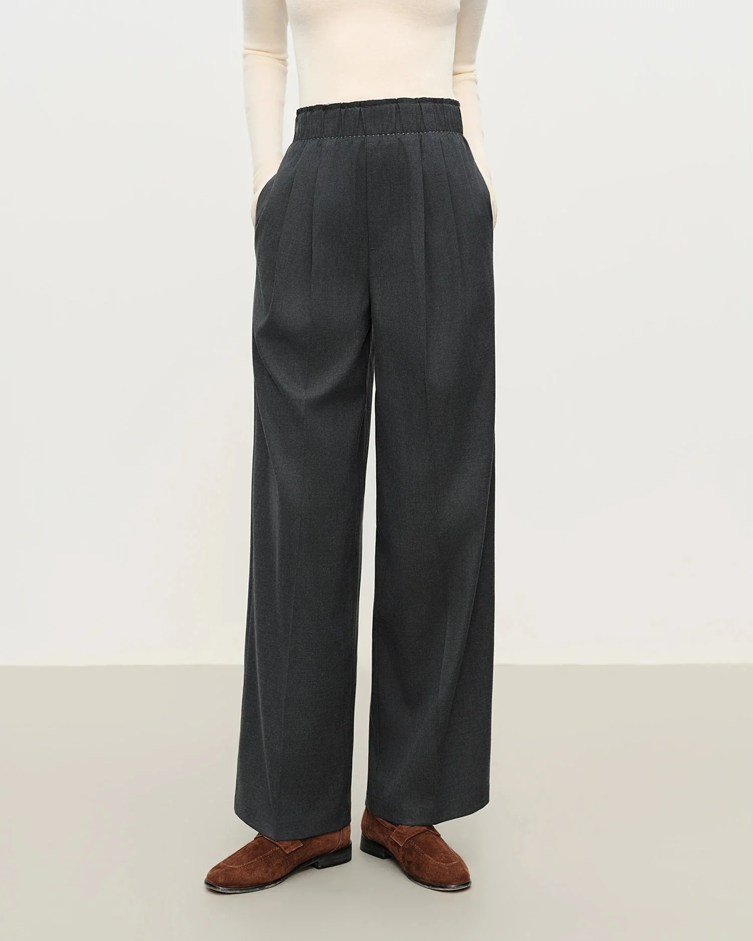 Image of Loose-Fitting Straight-Leg Casual Trousers