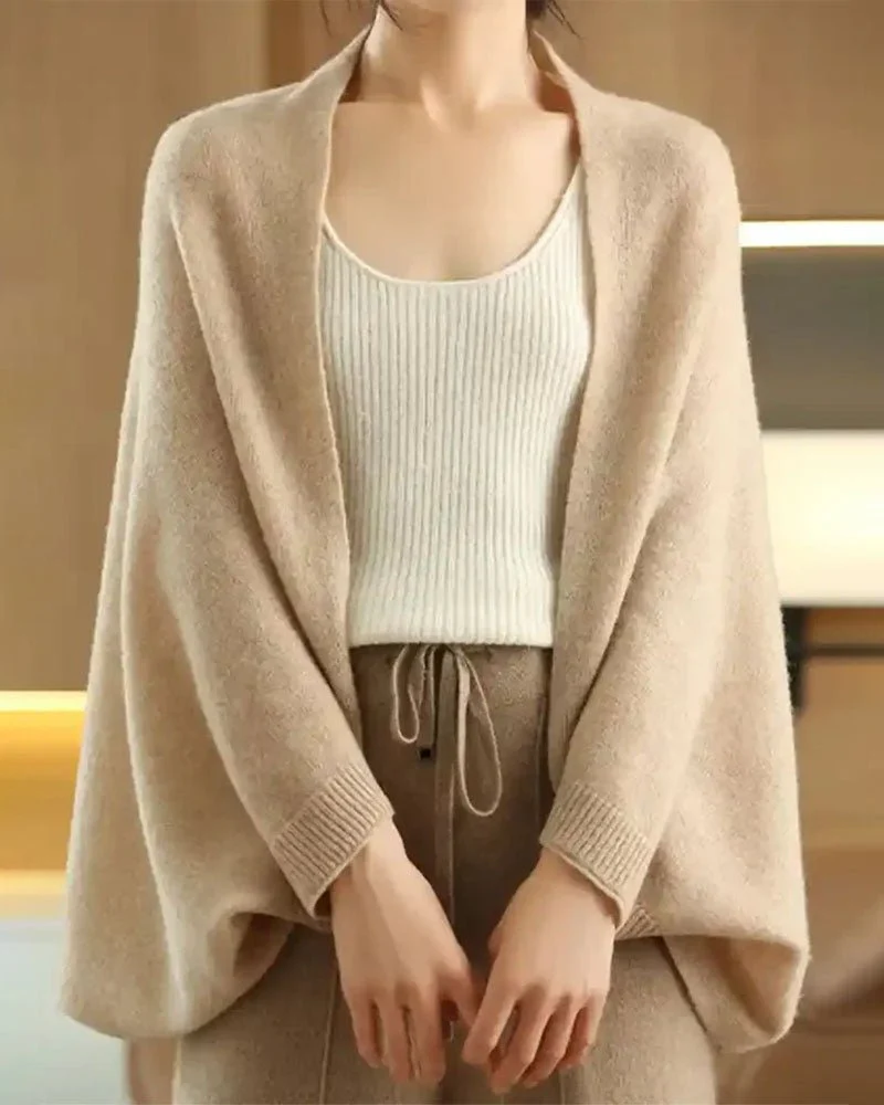 Image of Multifunctional Wool Knitted Shawl Scarf