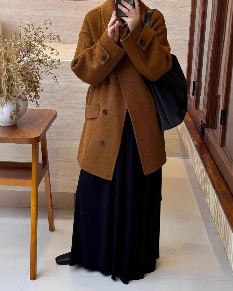 Image of Luxury Wool Alpaca Wrap Coat