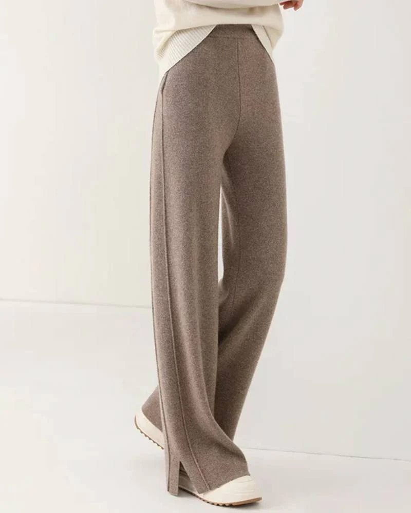 Image of 100% Wool Wide-Leg Sweatpants