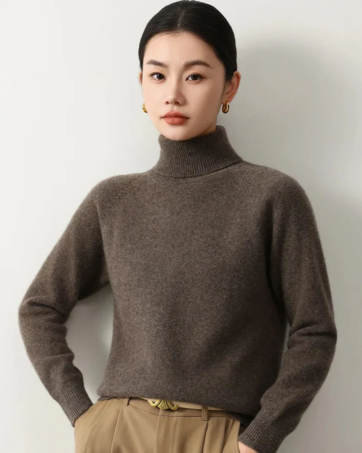 Image of Yak Wool Turtleneck Long-Sleeved Thick Sweater