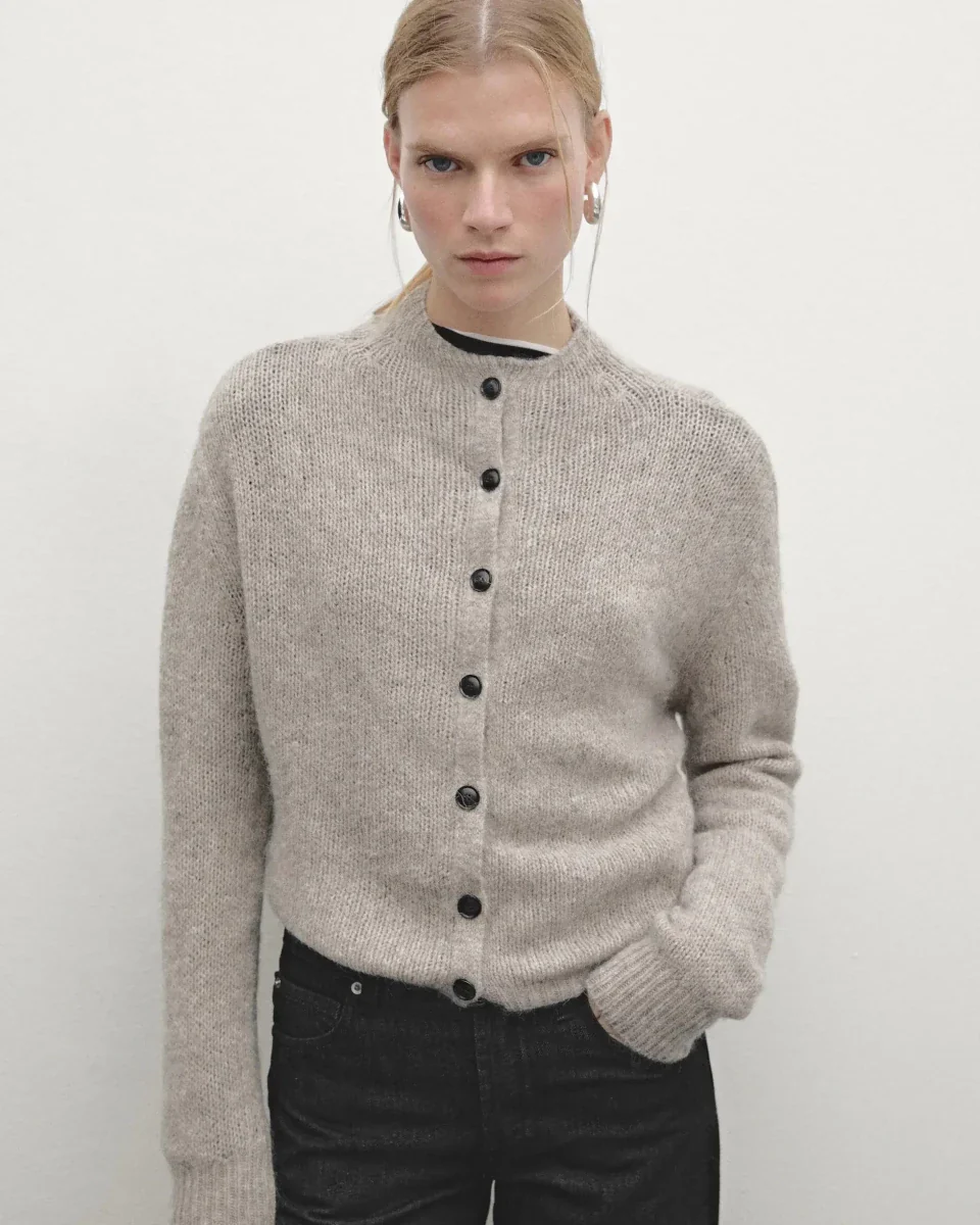 Image of Casual And Simple Half-Turtleneck Cardigan Sweater