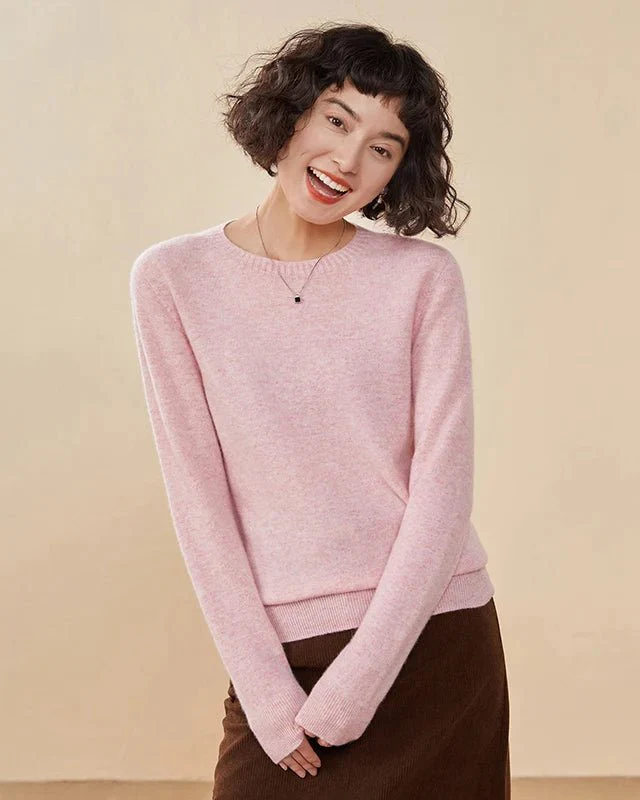 Image of Casual Round Neck Loose Cashmere Sweater