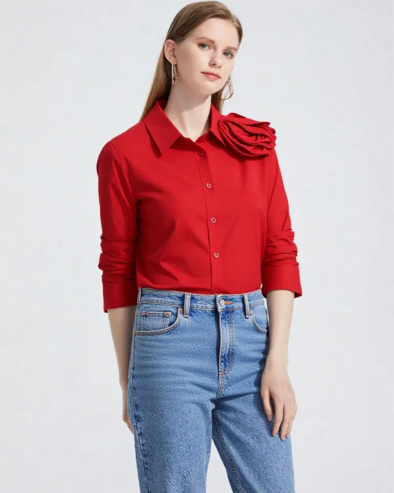 Image of Elegant And Versatile Women'S Long-Sleeved Shirt