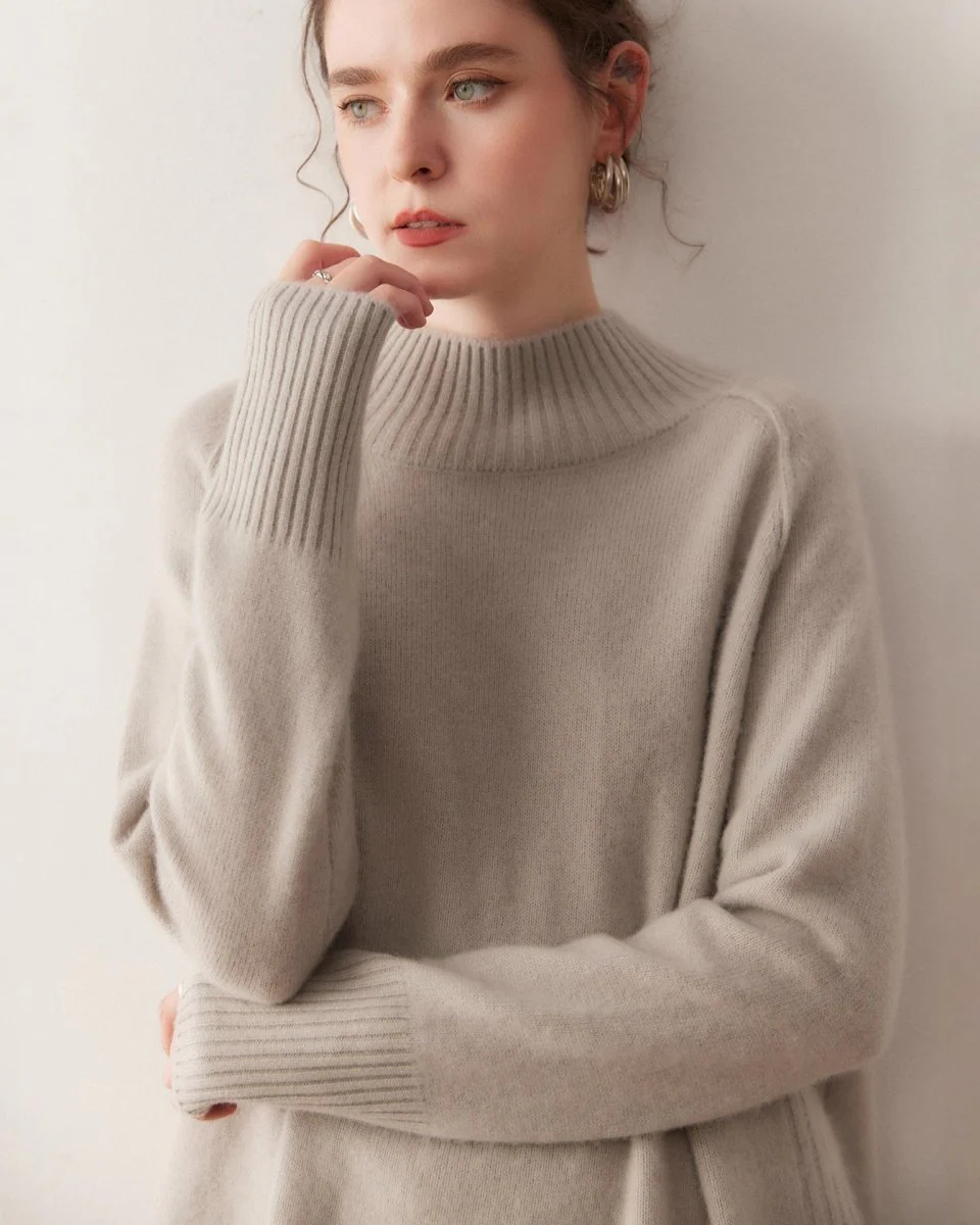 Image of Cashmere Turtleneck Raglan Sleeve Sweater