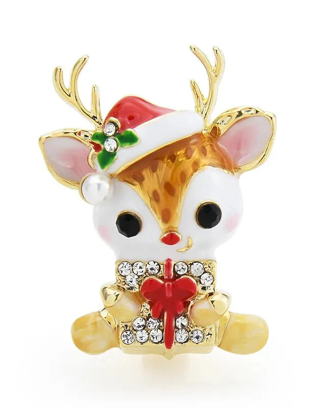 Image of Christmas Cute Deer Brooch