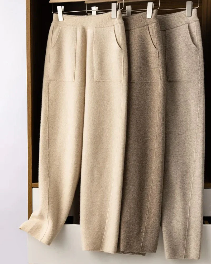 Image of 100% Merino Wool Straight-Leg Pants