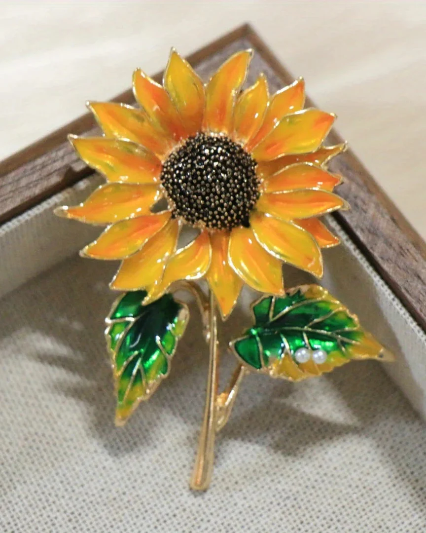 Image of Exquisite Baroque Sunflower Brooch