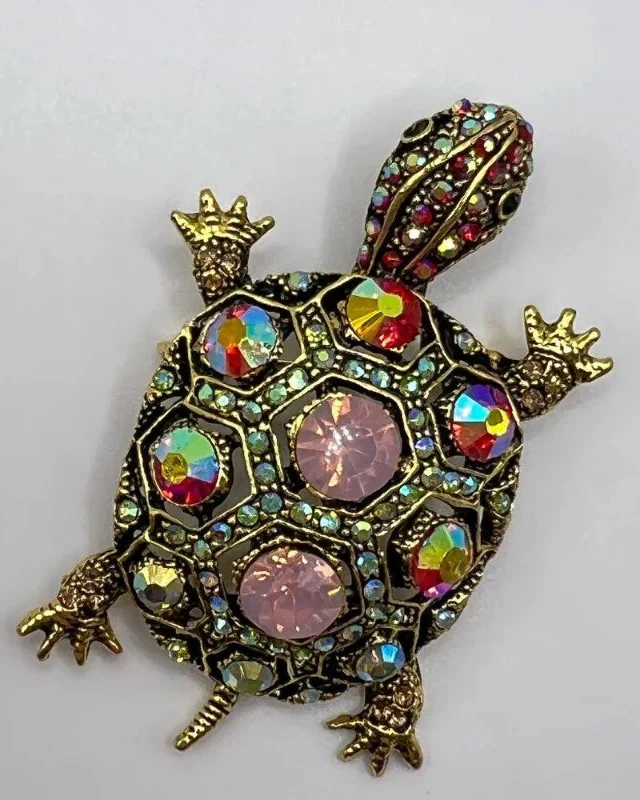 Image of Stylish Rhinestone Little Turtle Brooch