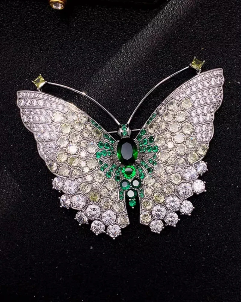 Image of Exquisite Baroque-Style Butterfly Brooch