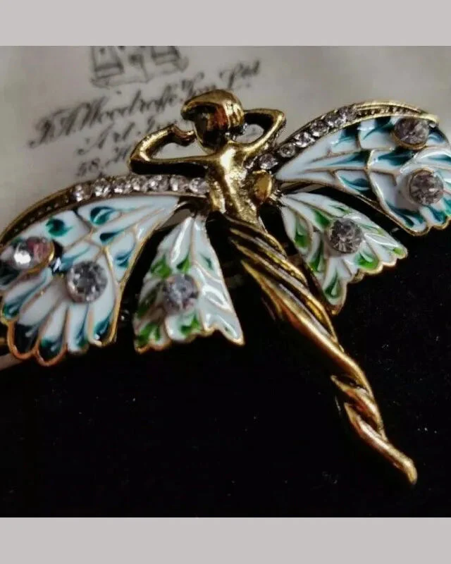 Image of Retro Art Nouveau Elf Brooch