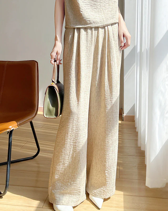 Image of High-Waisted Slimming Wide-Leg Pants