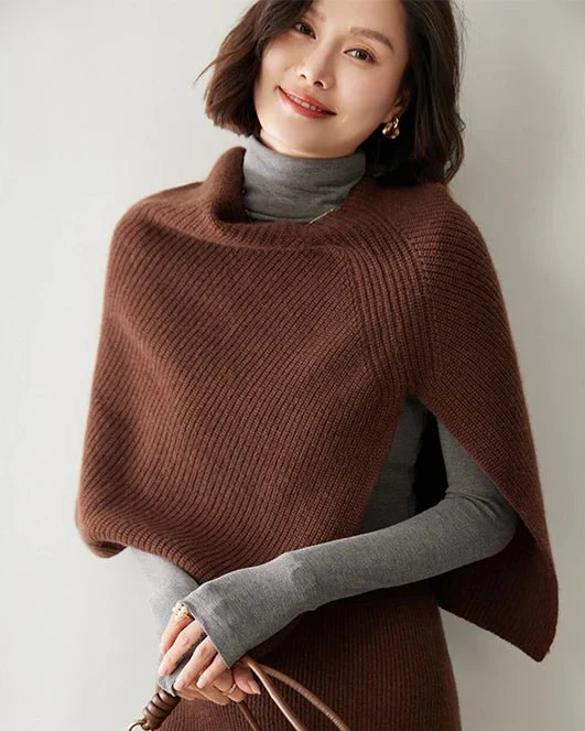 Image of Thick Ribbed Cashmere Shawl Scarf
