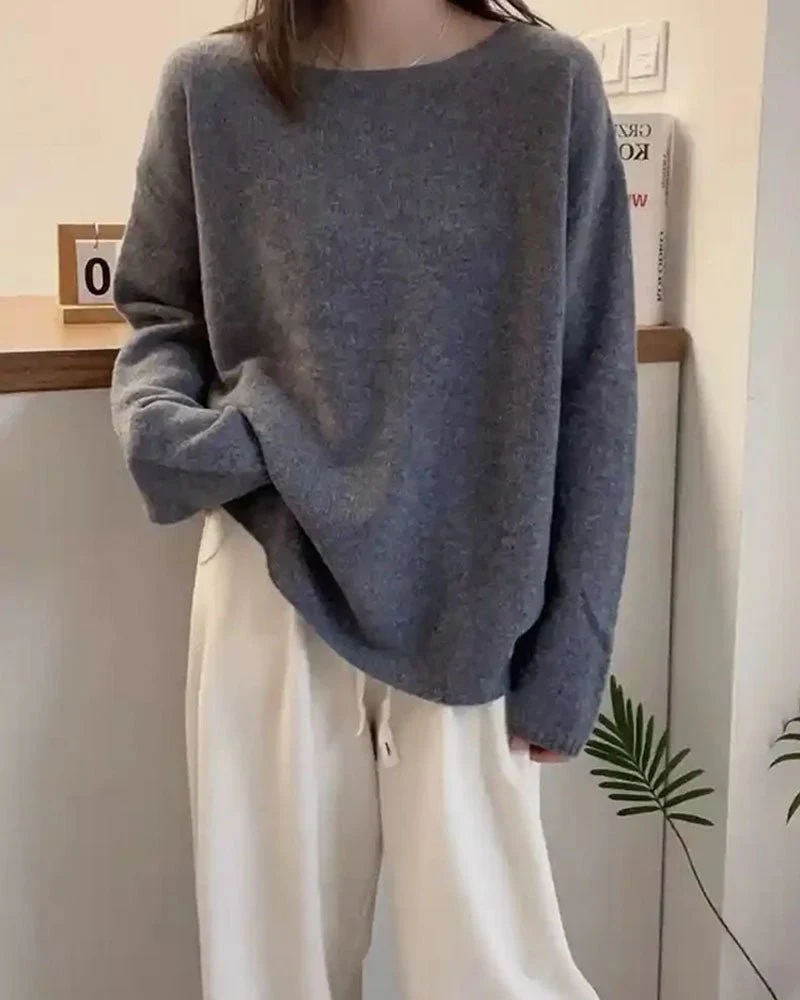 Image of Oversized Wool Boatneck Sweater