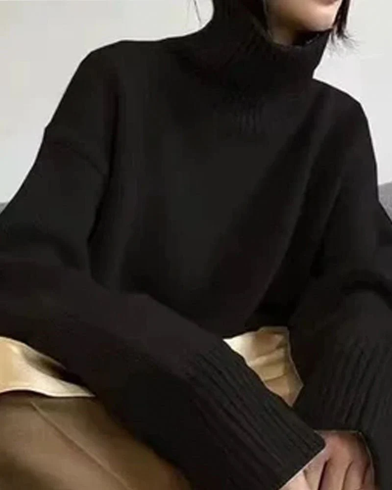 Image of Oversized Turtleneck Cashmere Sweater