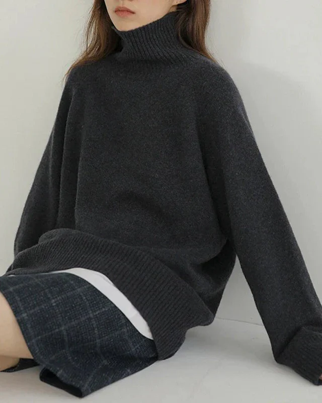 Image of Wool Loose Turtleneck Sweater