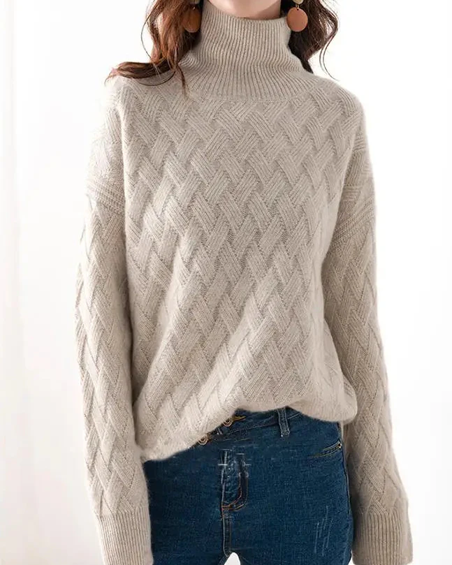 Image of Slouchy Turtleneck Wool Sweater