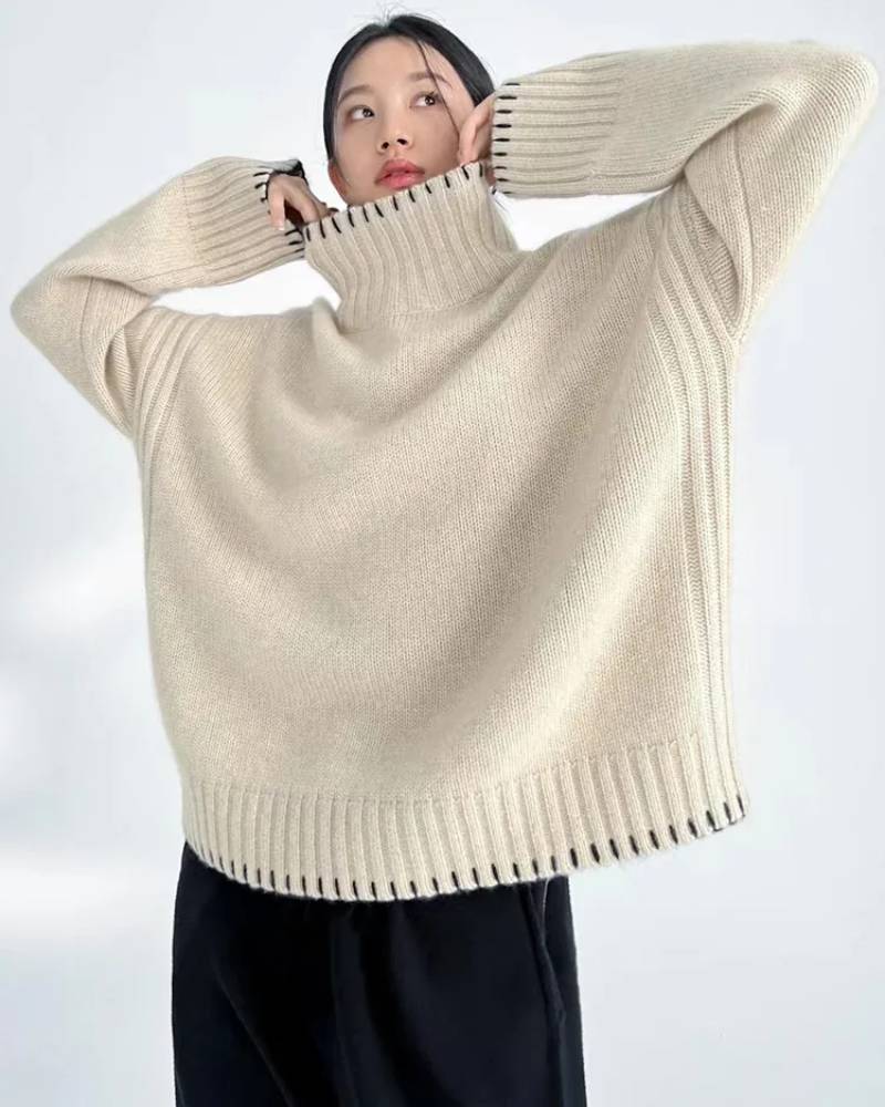 Image of Oversized 100% Wool Turtleneck Sweater
