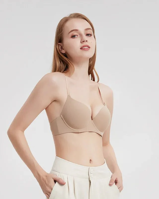 Image of Plus-Size Pure Cotton Thin Cup Push-Up Bra