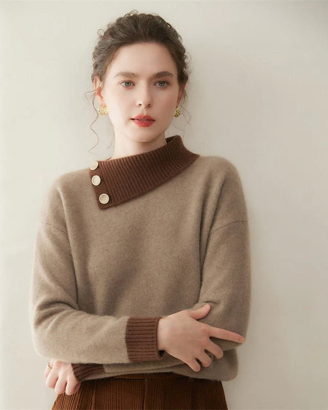 Image of Cashmere Buckle Collar Fashion Sweater
