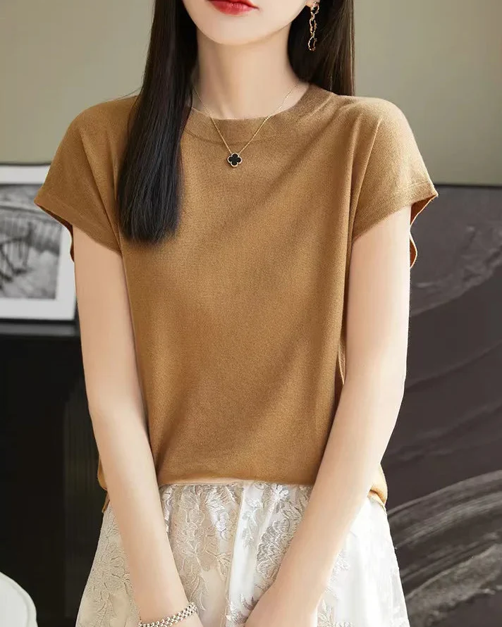Image of Solid-Color Sleeveless Knit Top