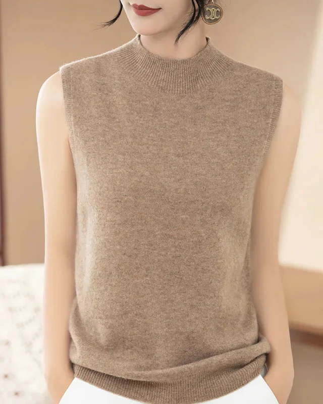 Image of Merino Wool Mock Neck Sweater Vest