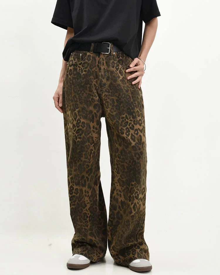 Image of High Rise Wide Leg Denim Trousers