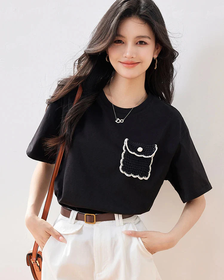 Image of Relaxed-Fit Crew Neck Casual Tee
