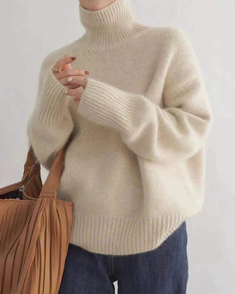 Image of Oversized Turtleneck Cashmere Sweater