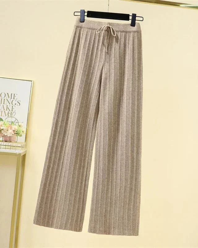 Image of High-Waist Thicken Wide Leg Pants