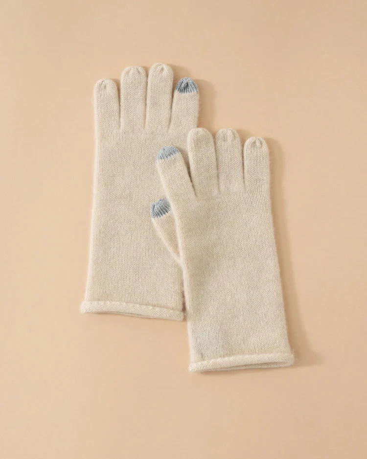 Image of Cashmere Simple Knit Thermal Gloves