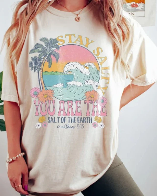 Image of Inspirational Graphic Cotton Knit Top