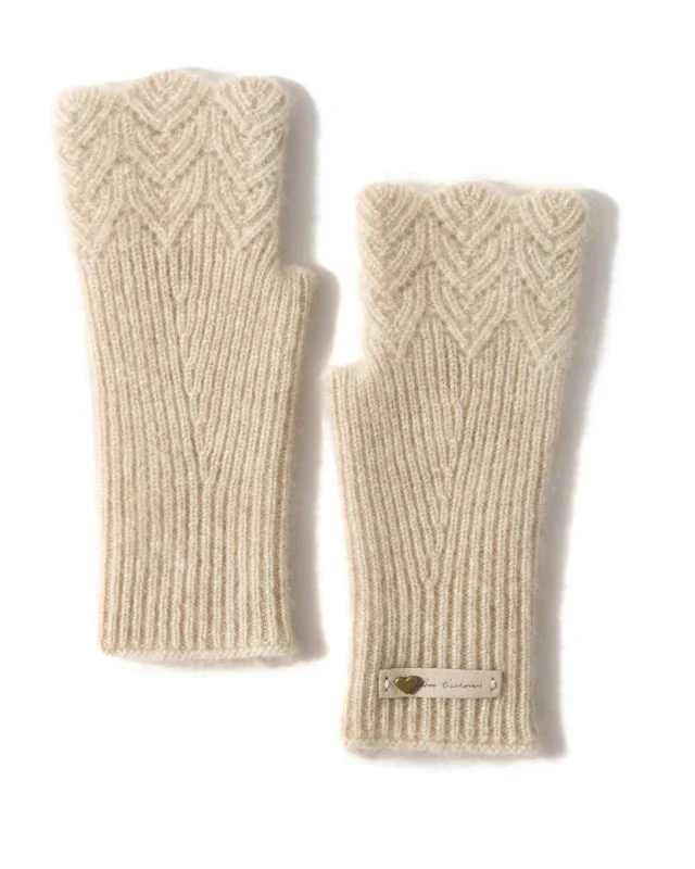Image of Soft Cashmere Knitted Fingerless Mittens