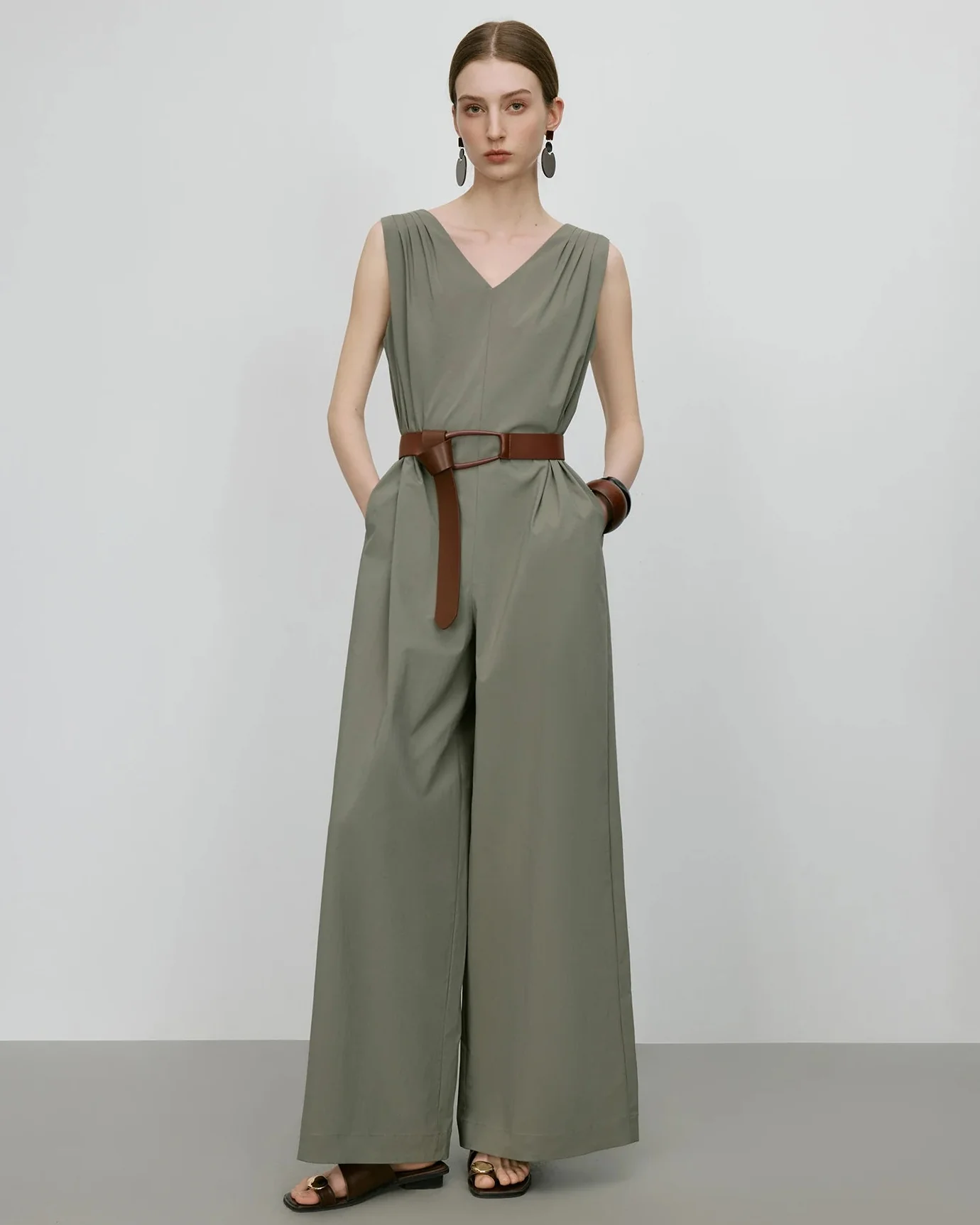 Image of High-Waist Wide-Leg Tank Jumpsuit