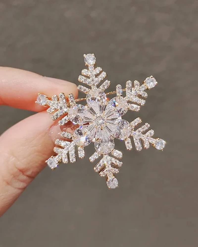 Image of Snowflake Rhinestone Brooch Pins