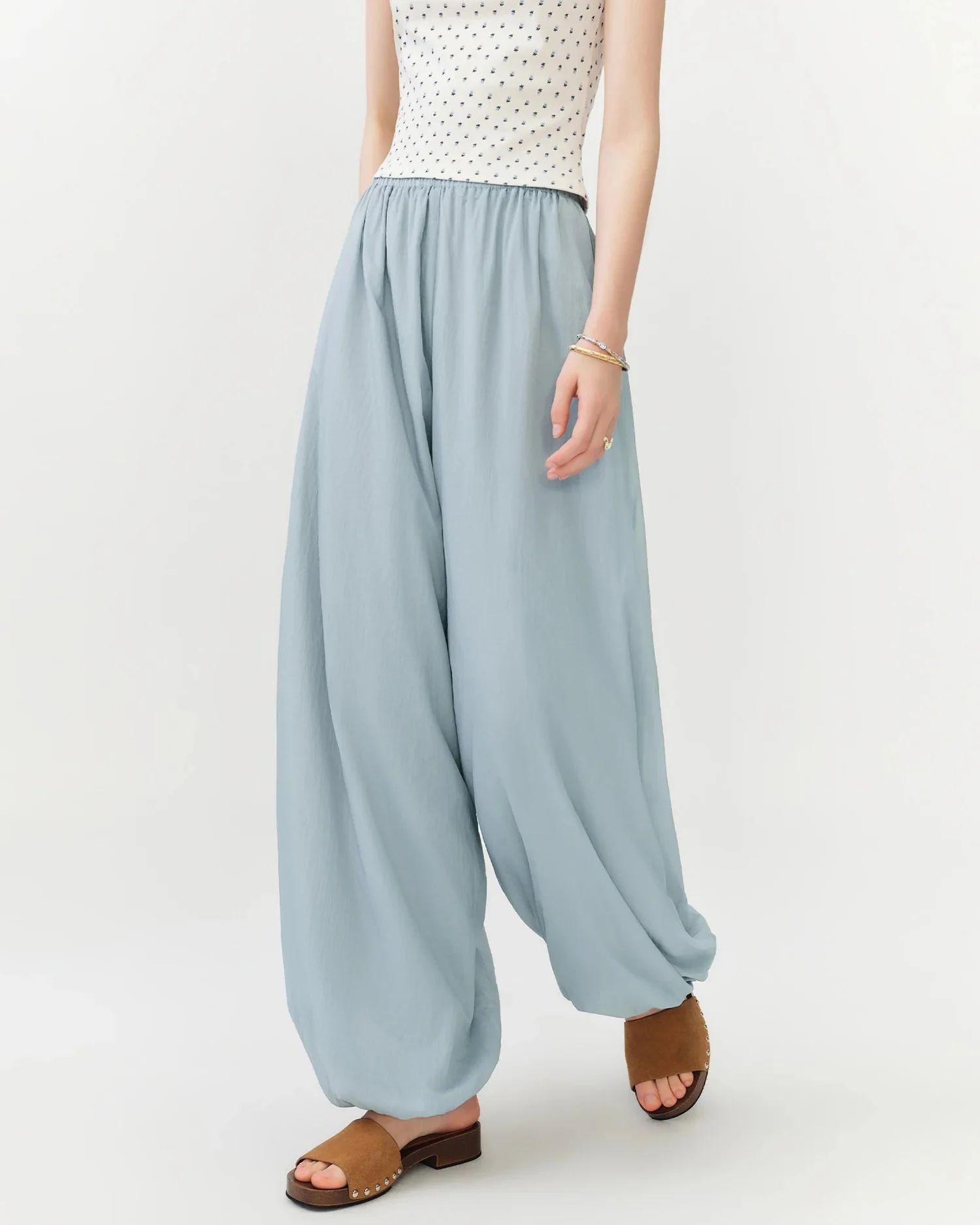 Image of High-Waist Balloon-Leg Tapered Trousers
