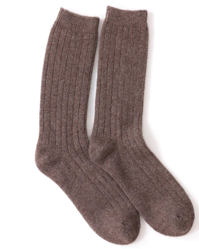 Image of Thick Knit Cashmere Mid-Tube Socks