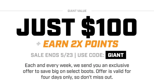 Just $100 + Earn 2x Points | Sale ends 5.23 | Use code GIANT at checkout