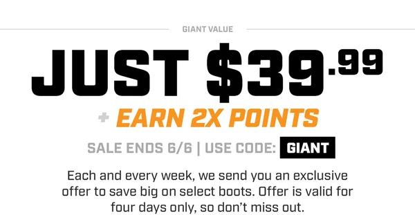 Just $39.99 + Earn 2x Points | Sale ends 6.9 | Use code GIANT at checkout