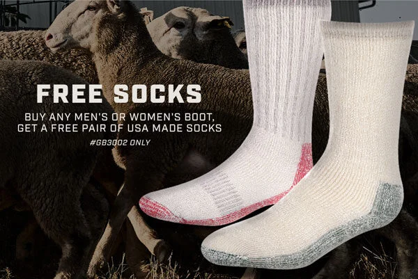 Free USA Made Socks With Any Men's or Women's Boot.