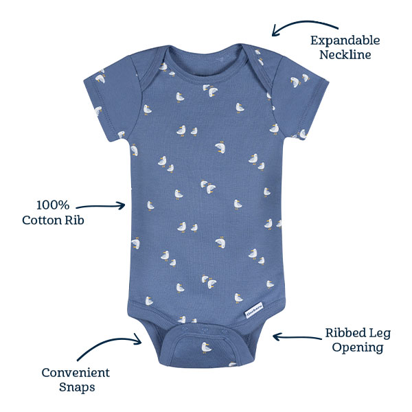 3-Pack Baby Boys Little Lighthouse Short Sleeve Onesies® Bodysuits
