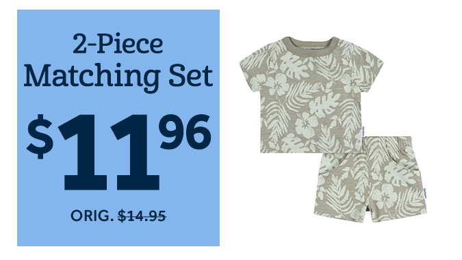 2-Piece Baby and Toddler Boys Tropical Leaves T-Shirt and Shorts Set