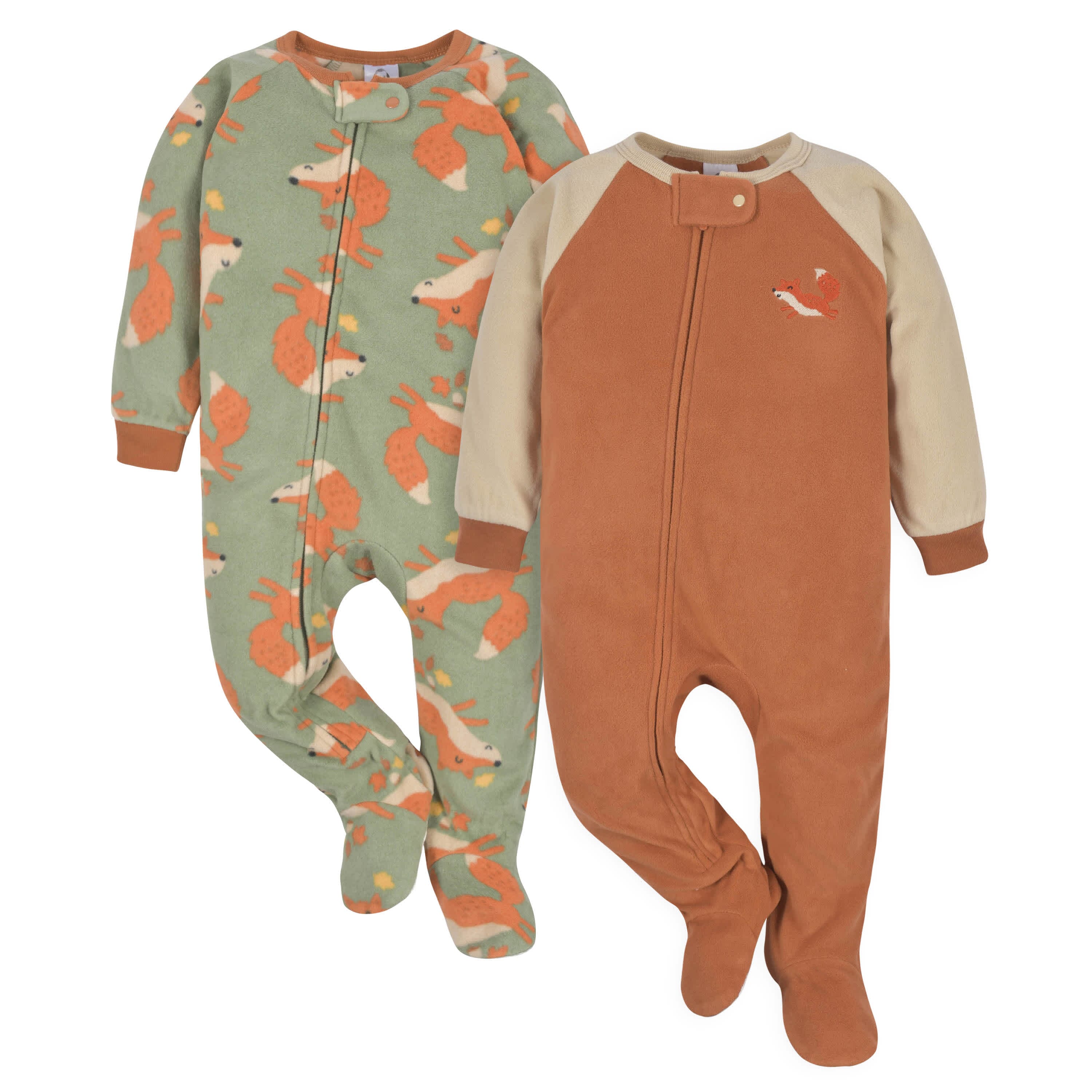 2-Pack Toddler Boys Green Fox Fleece Pajamas, 5T