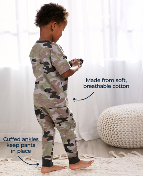 2-Piece Infant & Toddler Boys Green Camo T-Shirt & Jogger Pants Set