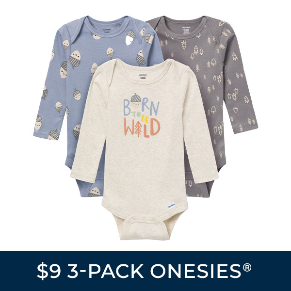 $9 3-Pack Onesies® Bodysuits