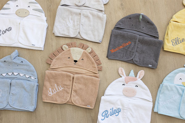 Personalized towels, baby robes, and more! 