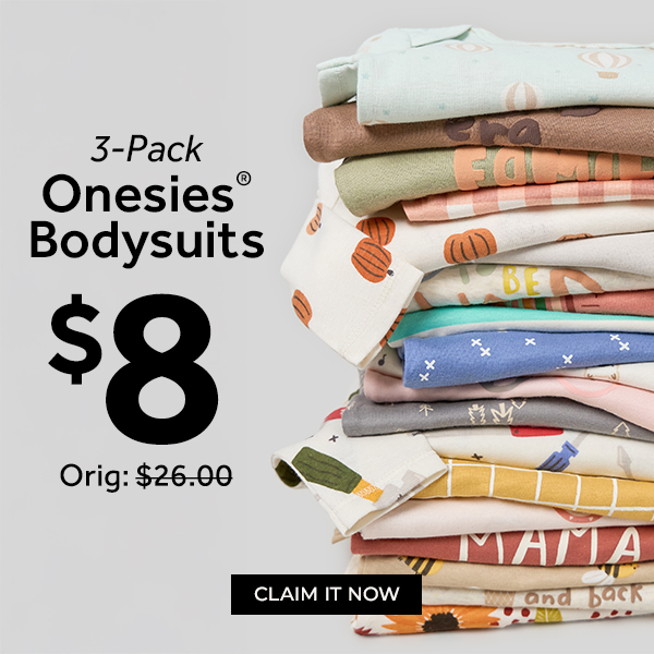 3-Pack Onesies® Bodysuits Fro $8 (Orig. $26.00)