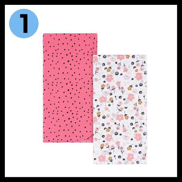 2-Pack Baby Girls Bear Flannel Blankets